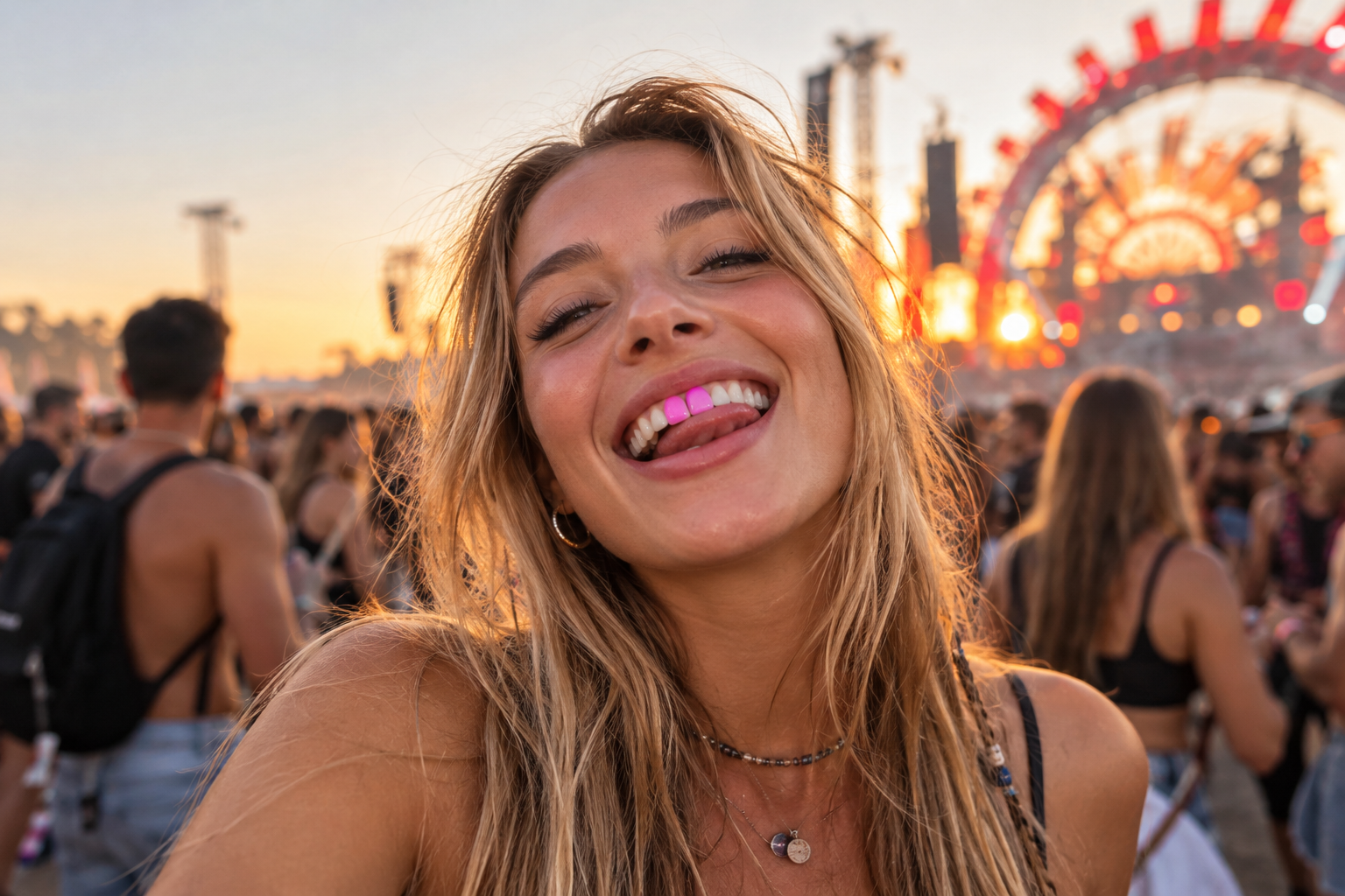 Kolorowy lakier do zębów Annoying Smile Substance na festiwalu